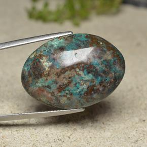 9,17 ctw natürlicher Mehrfarbig Chrysokoll, Oval Schliff, Lichtundurchlässig