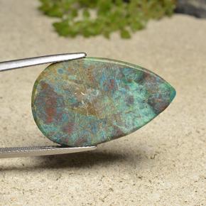 9,17 ctw natürlicher Mehrfarbig Chrysokoll, Birnenform, Lichtundurchlässig