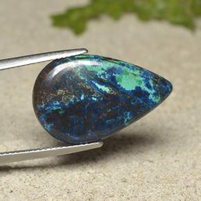 9,17 ctw natürlicher Mehrfarbig Chrysokoll, Birnenform, Lichtundurchlässig