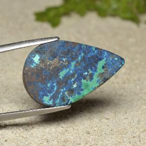 9,17 ctw natürlicher Mehrfarbig Chrysokoll, Birnenform, Lichtundurchlässig