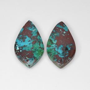 14,41 ct natürliche mehrfarbiger Chrysokoll-Edelsteine, Fantasieschliff, Lichtundurchlässig