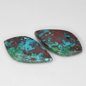 14,41 ct natürliche mehrfarbiger Chrysokoll-Edelsteine, Fantasieschliff, Lichtundurchlässig