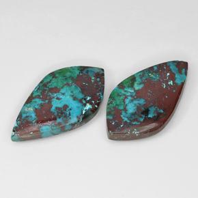 14,41 ct natürliche mehrfarbiger Chrysokoll-Edelsteine, Fantasieschliff, Lichtundurchlässig