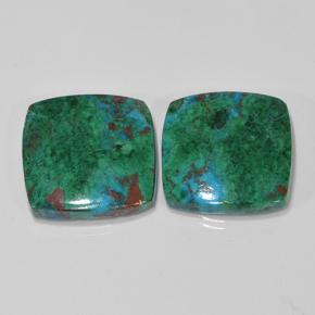 17,54 ct natürliche mehrfarbiger Chrysokoll-Edelsteine, Kissenschliff, Lichtundurchlässig