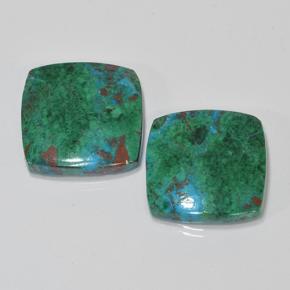 17,54 ct natürliche mehrfarbiger Chrysokoll-Edelsteine, Kissenschliff, Lichtundurchlässig