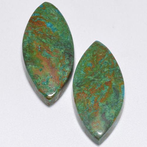 8,61 ct natürliche mehrfarbiger Chrysokoll-Edelsteine, Marquise, Lichtundurchlässig