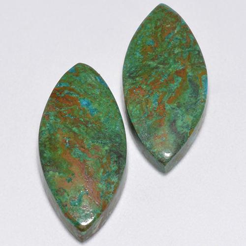 8,61 ct natürliche mehrfarbiger Chrysokoll-Edelsteine, Marquise, Lichtundurchlässig
