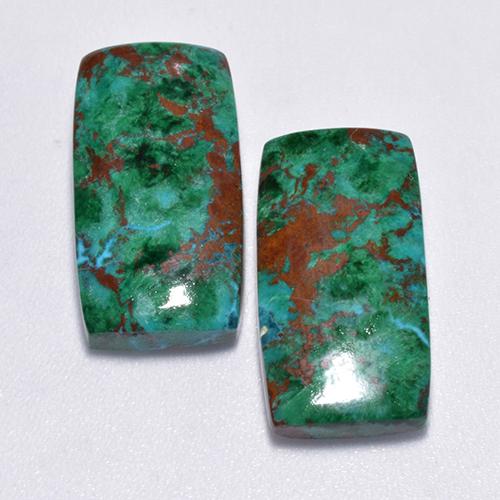 14,61 ct natürliche mehrfarbiger Chrysokoll-Edelsteine, Kissenschliff, Lichtundurchlässig