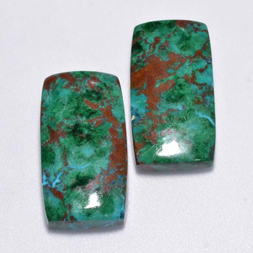 14,61 ct natürliche mehrfarbiger Chrysokoll-Edelsteine, Kissenschliff, Lichtundurchlässig