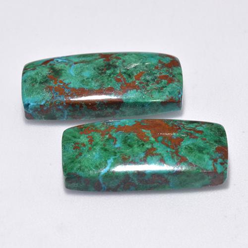 14,61 ct natürliche mehrfarbiger Chrysokoll-Edelsteine, Kissenschliff, Lichtundurchlässig
