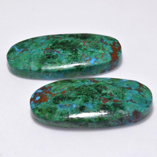 25,92 ct natürliche mehrfarbiger Chrysokoll-Edelsteine, Oval Schliff, Lichtundurchlässig