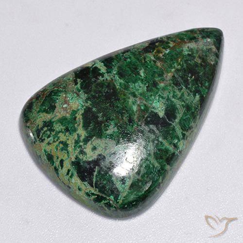 36.77ct Natürlicher Mehrfarbig Chrysokoll, Birnenform, Lichtundurchlässig