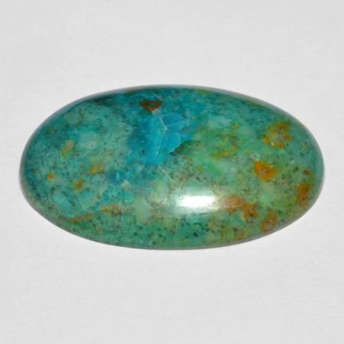 16,82 ctw natürlicher mehrfarbiger Chrysokoll, Oval Schliff, Lichtundurchlässig