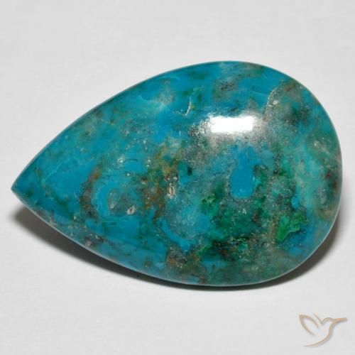 20.49ct Natürlicher Mehrfarbig Chrysokoll, Birnenform, Lichtundurchlässig