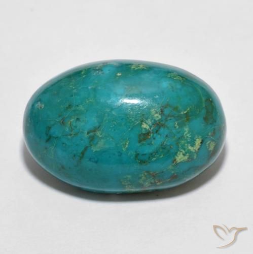 11.70ct Natürlicher grün-blau Chrysokoll, Oval, Lichtundurchlässig
