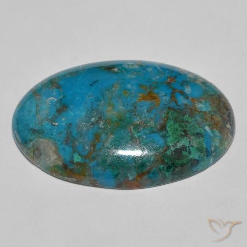 9,17 ctw natürlicher Mehrfarbig Chrysokoll, Oval, Lichtundurchlässig
