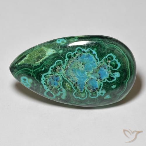 48.69ct Natürlicher Mehrfarbig Chrysokoll, Birnenform, Lichtundurchlässig