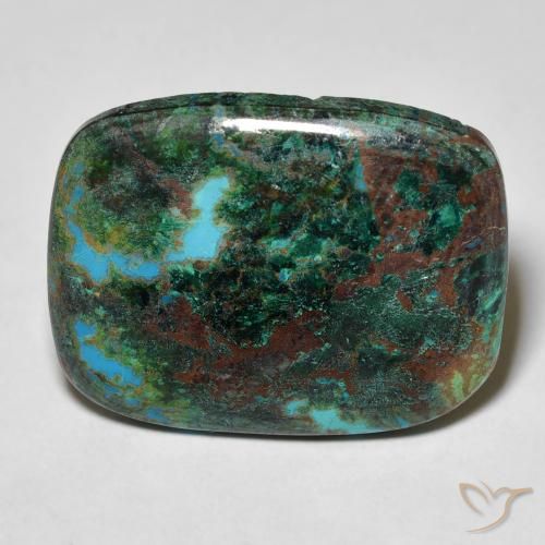 17.54ct Natürlicher Mehrfarbig Chrysokoll, Kissen, Lichtundurchlässig