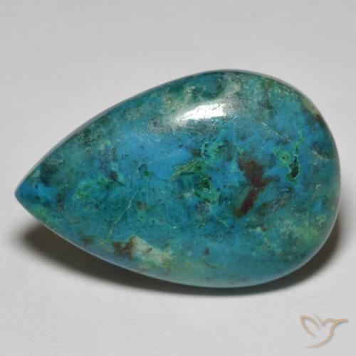 23.18ct Natürlicher Mehrfarbig Chrysokoll, Birnenform, Lichtundurchlässig