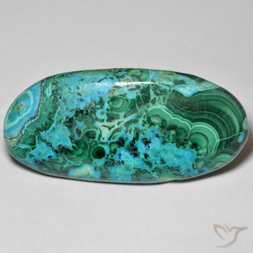 80.36ct Natürlicher Mehrfarbig Chrysokoll, Oval, Lichtundurchlässig