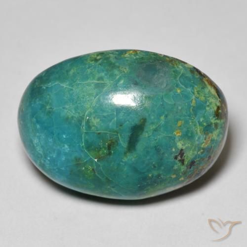 20.87ct Natürlicher Mehrfarbig Chrysokoll, Oval, Lichtundurchlässig