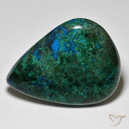 57.20ct Natürlicher Mehrfarbig Chrysokoll, Birnenform, Lichtundurchlässig