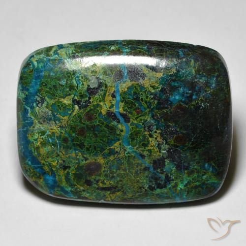 42.48ct Natürlicher Mehrfarbig Chrysokoll, Kissen, Lichtundurchlässig