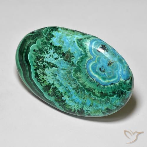 78.15ct Natürlicher Mehrfarbig Chrysokoll, Oval, Lichtundurchlässig