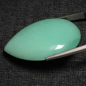 9,17 ctw natürlicher Grün Chrysopras, Birnenform, Lichtundurchlässig