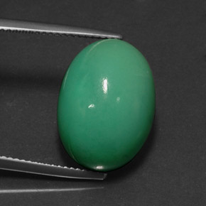 14,83 ctw natürlicher grüner Chrysopras, Oval Schliff, Lichtundurchlässig