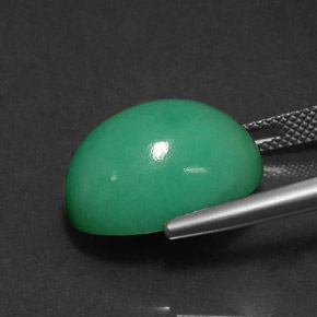 14,83 ctw natürlicher grüner Chrysopras, Oval Schliff, Lichtundurchlässig