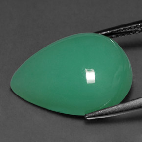 9,17 ctw natürlicher Grün Chrysopras, Birnenform, Lichtdurchlässig