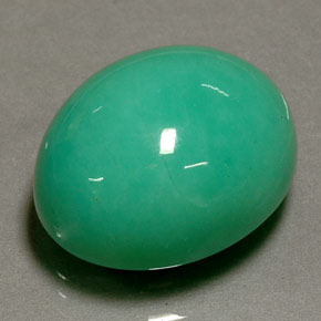 21,02 ctw natürlicher grüner Chrysopras, Oval Schliff, Lichtundurchlässig