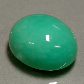 21,02 ctw natürlicher grüner Chrysopras, Oval Schliff, Lichtundurchlässig
