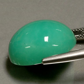 21,02 ctw natürlicher grüner Chrysopras, Oval Schliff, Lichtundurchlässig