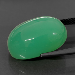 15,84 ctw natürlicher grüner Chrysopras, Oval Schliff, Lichtundurchlässig