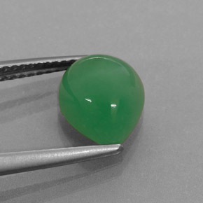 2,68 ctw natürlicher grüner Chrysopras, Birnenform, Lichtdurchlässig