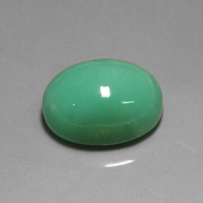 22,75 ctw natürlicher grüner Chrysopras, Oval Schliff, Lichtdurchlässig