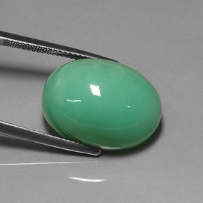 22,75 ctw natürlicher grüner Chrysopras, Oval Schliff, Lichtdurchlässig