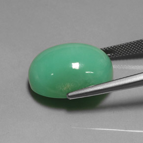 22,75 ctw natürlicher grüner Chrysopras, Oval Schliff, Lichtdurchlässig