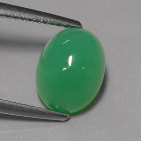 3,24 ctw natürlicher grüner Chrysopras, Oval Schliff, Lichtdurchlässig