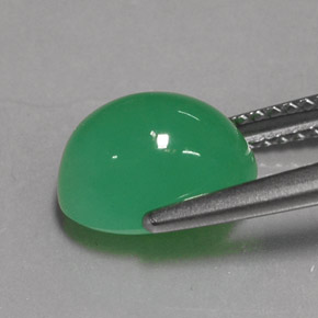 3,24 ctw natürlicher grüner Chrysopras, Oval Schliff, Lichtdurchlässig