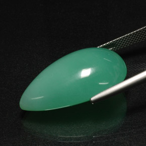 9,17 ctw natürlicher Grün Chrysopras, Birnenform, Lichtdurchlässig