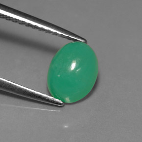 1,67 ctw natürlicher grüner Chrysopras, Oval Schliff, Lichtdurchlässig