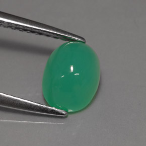 1,48 ctw natürlicher grüner Chrysopras, Oval Schliff, Lichtdurchlässig