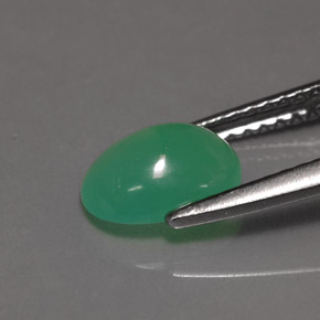 1,15 ctw natürlicher grüner Chrysopras, Oval Schliff, Lichtdurchlässig