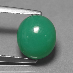 3,24 ctw natürlicher grüner Chrysopras, Oval Schliff, Lichtdurchlässig
