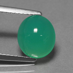 2,52 ctw natürlicher grüner Chrysopras, Oval Schliff, Lichtdurchlässig