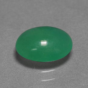 1,55 ctw natürlicher grüner Chrysopras, Oval Schliff, Lichtdurchlässig