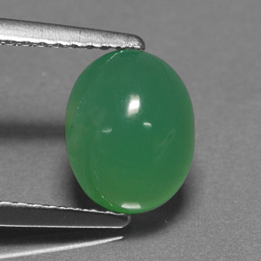 1,99 ctw natürlicher grüner Chrysopras, Oval Schliff, Lichtdurchlässig